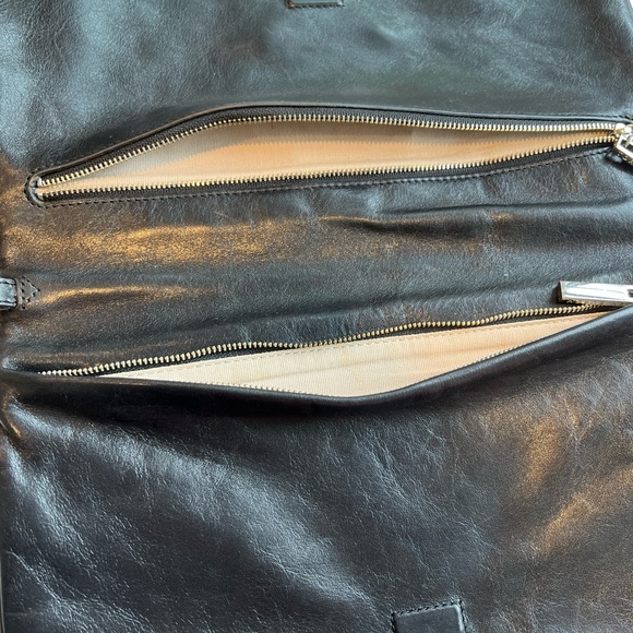 Tory Burch Reva Convertible Clutch- Black Leather with Silver Hardware - Picture 6 of 7